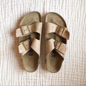 Rose Gold Birkenstock Arizona Sandals - 37